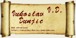 Vukoslav Dunjić vizit kartica
